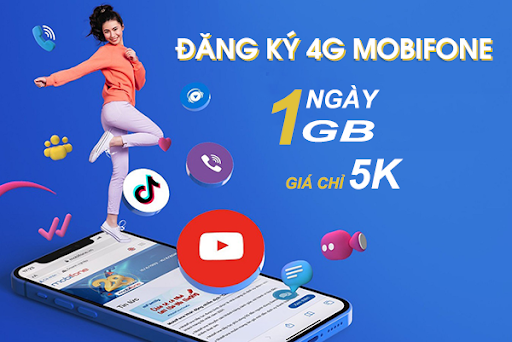 Đăng ký 4G Mobifone 1 ngày 5k nhận 1GB data miễn phí
